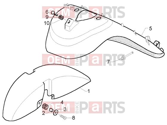 PIAGGIO Chassis » Wheel compartment-mudguard