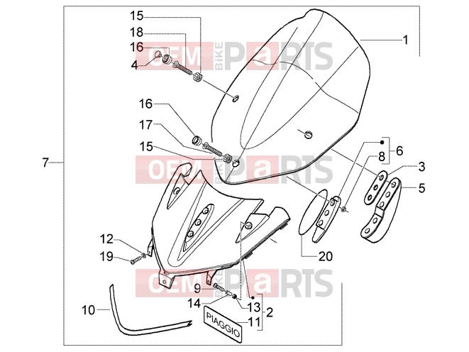PIAGGIO Chassis » Windscreen