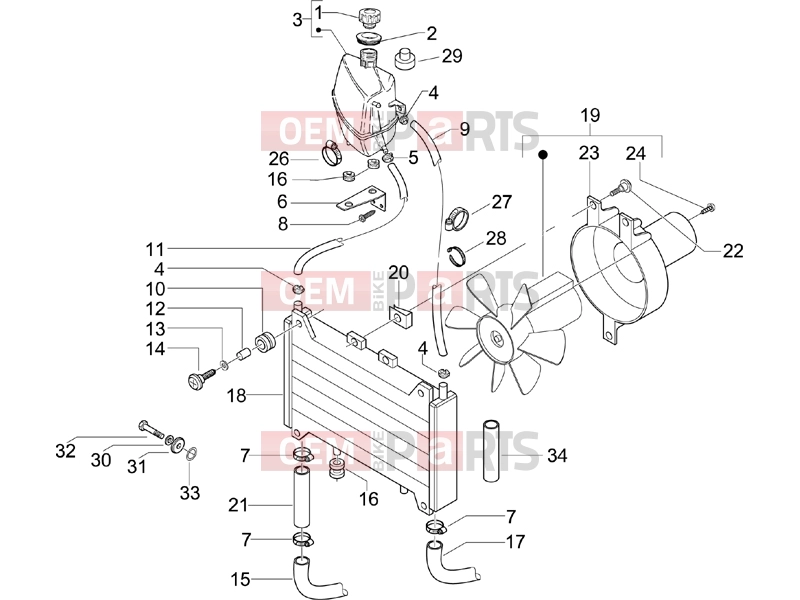 PIAGGIO X9 500 Evolution ABS Frame - Plastic parts - Coachwork » Cooling system