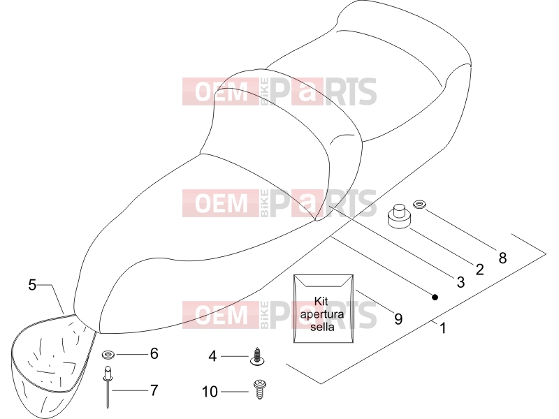 PIAGGIO X9 500 Evolution ABS Frame - Plastic parts - Coachwork » Saddle/seats