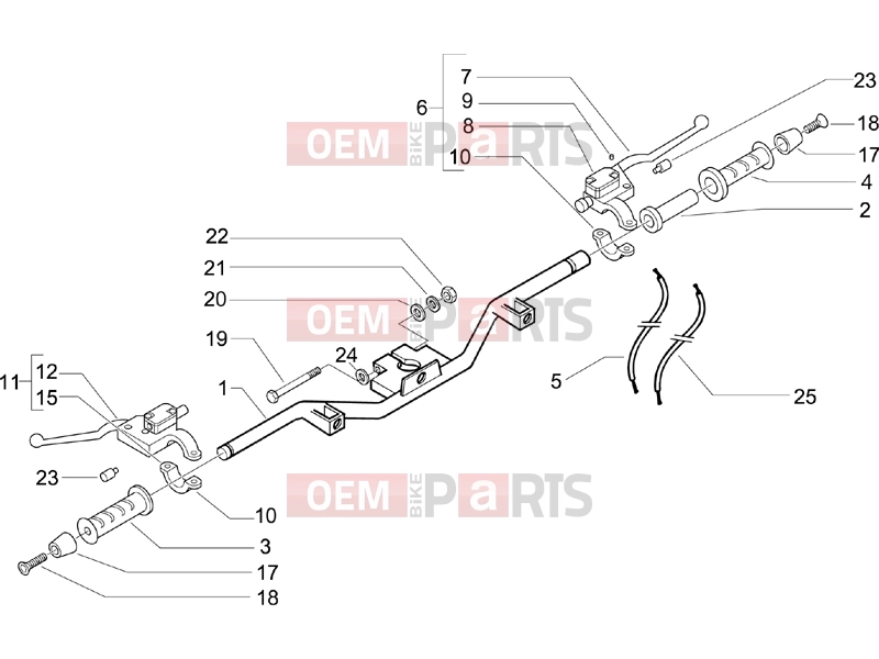PIAGGIO X9 500 Evolution ABS Handlebars/Steering » Handlebars - Master cil.
