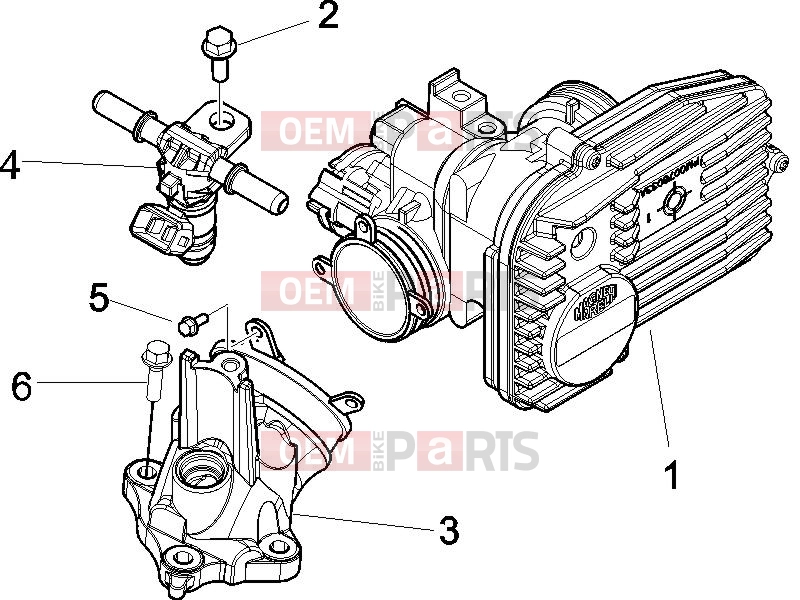 PIAGGIO X9 500 Evolution ABS Engine » Throttle body - Injector - Induction joint