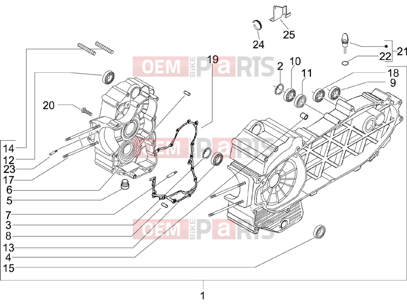 PIAGGIO X9 500 Evolution Engine » Crankcase