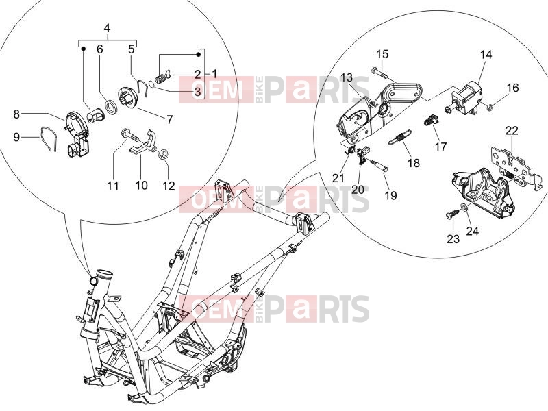 PIAGGIO X9 500 Evolution Frame - Plastic parts - Coachwork » Locks