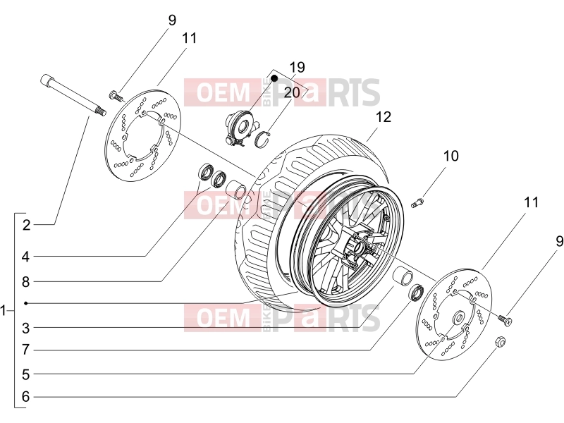 PIAGGIO X9 500 Evolution (USA) Suspensions - Wheels » Front wheel