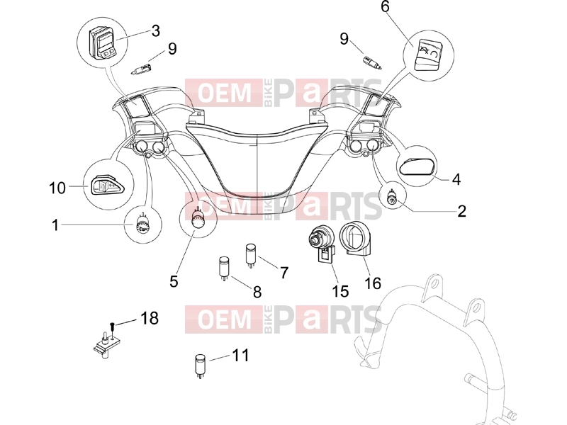 PIAGGIO X9 500 Evolution (USA) Electrical system » Selectors - Switches - Buttons