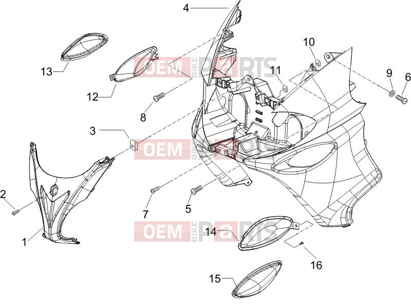 PIAGGIO X9 500 Evolution (USA) Frame - Plastic parts - Coachwork » Front shield