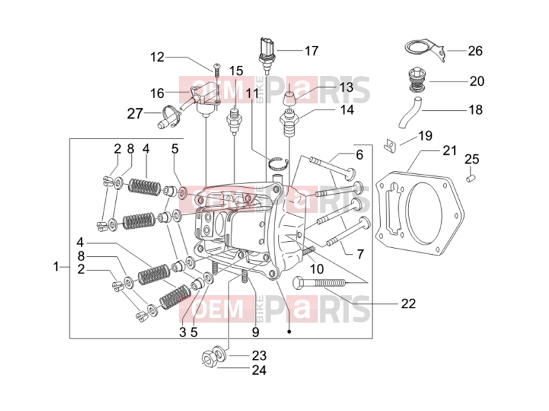 PIAGGIO X9 500 Evolution (USA) Engine » Head unit - Valve