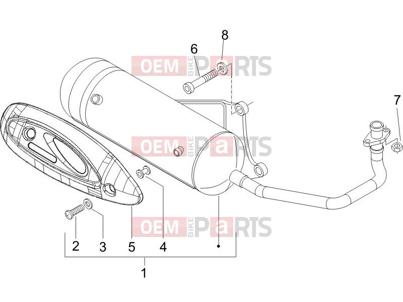 Engine » Silencer - Piaggio Zip 100 4T 2008