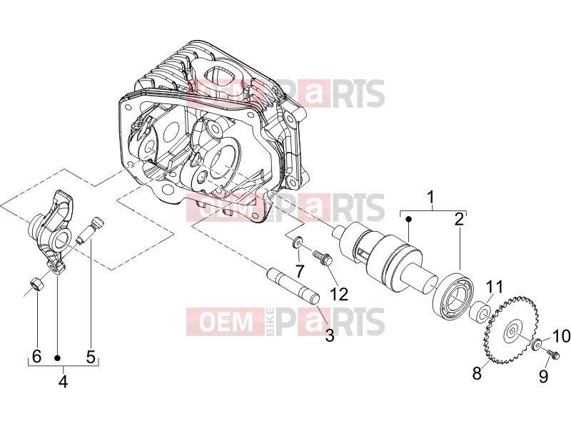 PIAGGIO Zip 100 4T Engine » Rocking levers support unit