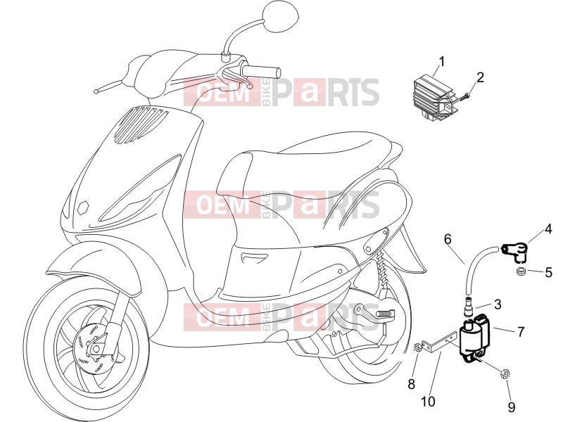 PIAGGIO Zip 50 2T Electrical system » Voltage Regulators - Electronic Control Units (ecu) - H.T. Coil