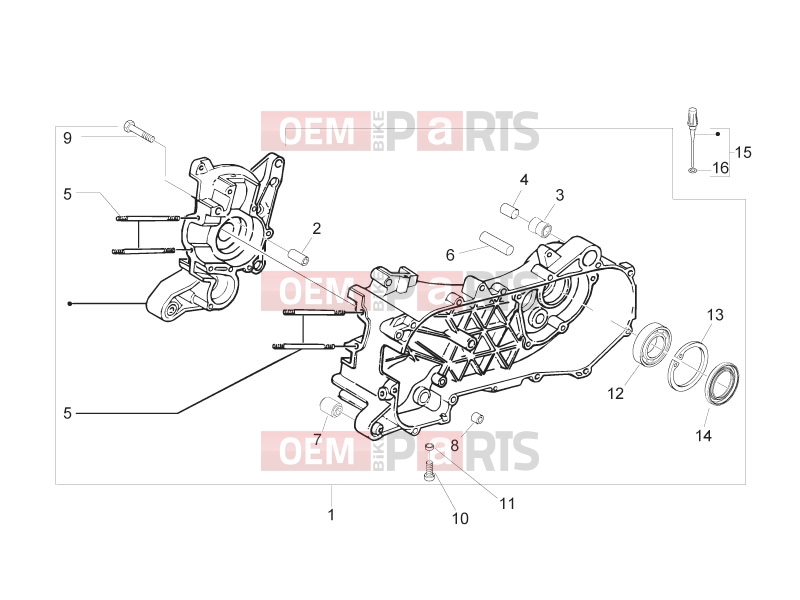 Engine » Crankcase - Piaggio Zip 50 2T 2010