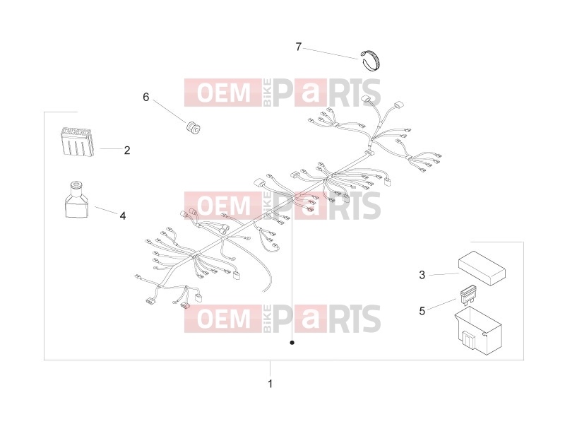 Electrical system » Main cable harness - Piaggio Zip 50 2T 2011