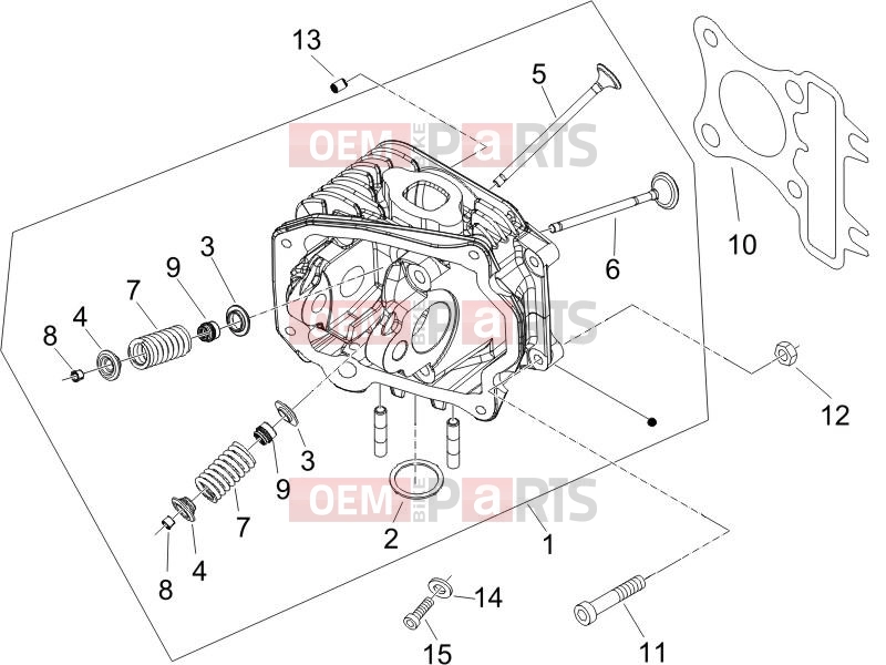Engine » Head unit - Valve - Piaggio Zip 50 4T 2005