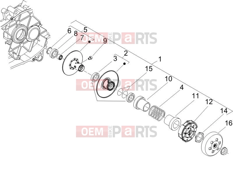 Engine » Driven pulley - Piaggio Zip 50 4T 2009