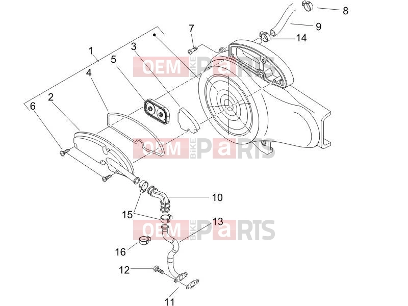 Engine » Secondary air box - Piaggio Zip 50 4T 2012