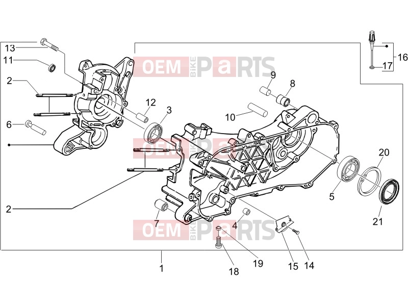 Engine » Crankcase - Piaggio Zip 50 4T 2016