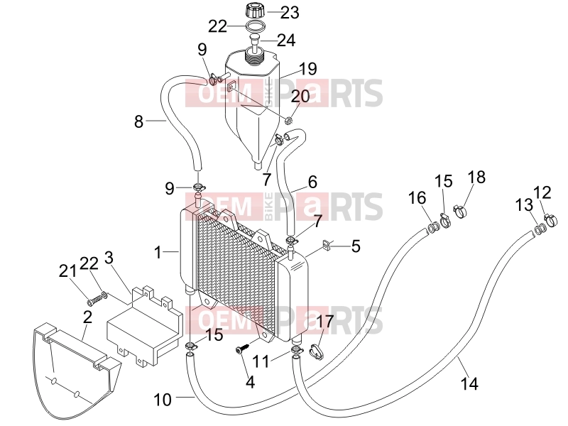 Frame - Plastic parts - Coachwork » Cooling system - Piaggio Zip 50 SP 2007