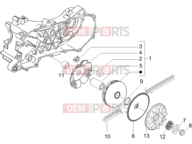 PIAGGIO Zip 50 SP Engine » Driving pulley