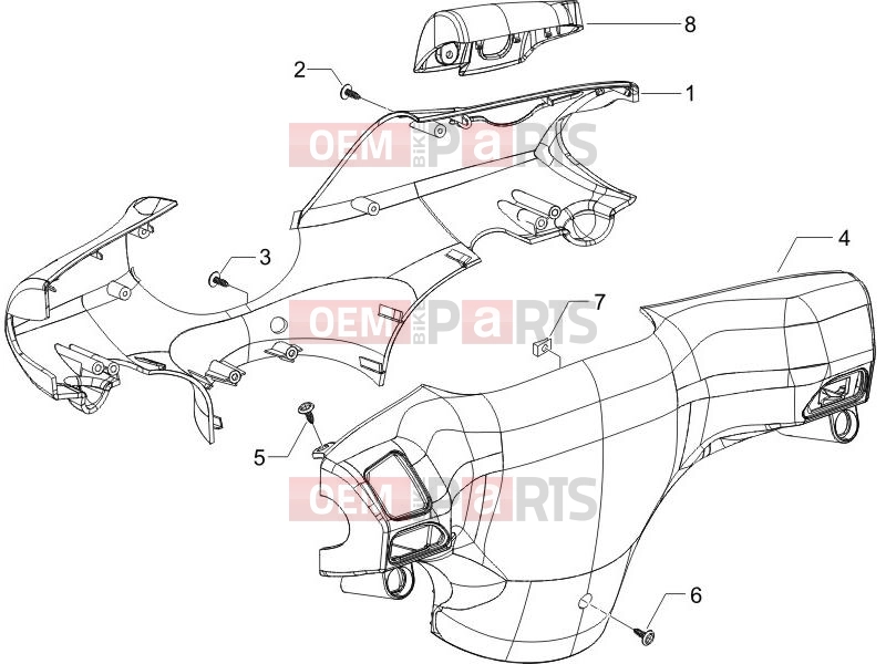 Handlebars/Steering » Handlebars coverages - Piaggio Zip 50 SP 2012
