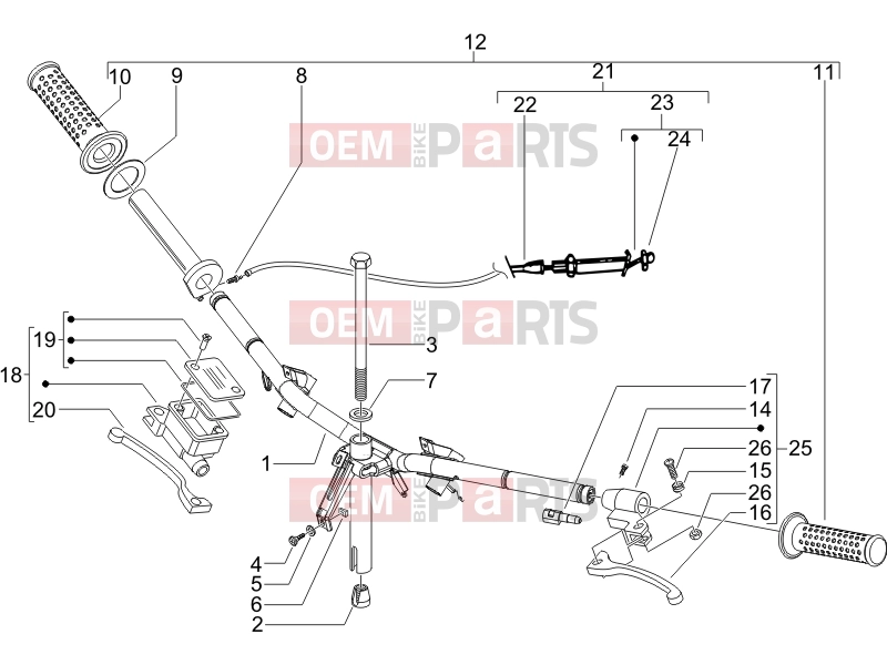 PIAGGIO Zip 50 SP Handlebars/Steering » Handlebars - Master cil.