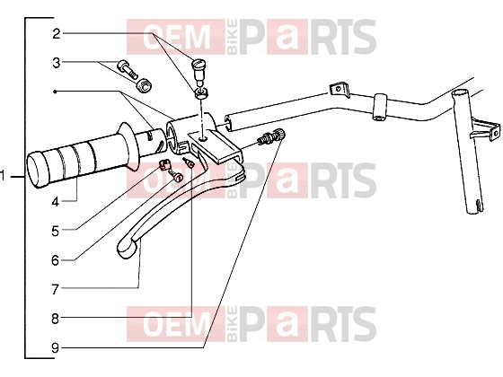 PIAGGIO Handlebars » Handlebars component parts