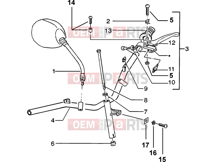 Handlebars » Handlebars component parts - Piaggio Zip SP 50 H2O