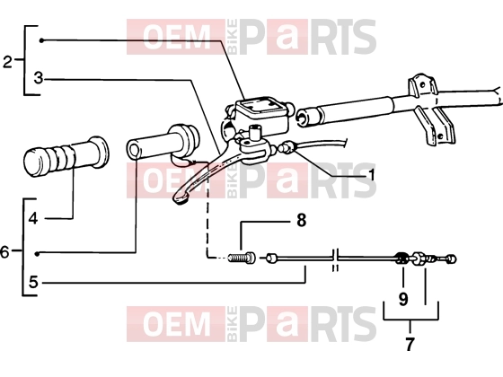 Handlebars » Handlebars component parts - Piaggio Zip SP 50 H2O