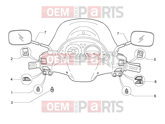 Electrical system » Electric controls - Piaggio Beverly 500 (EMEA)