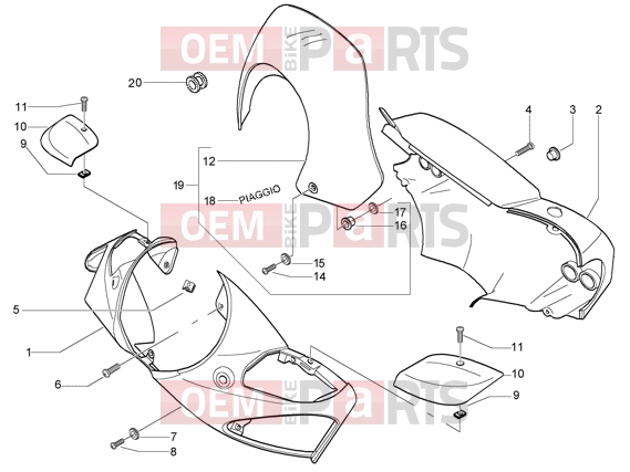 PIAGGIO Handlebars » Handlebars covers