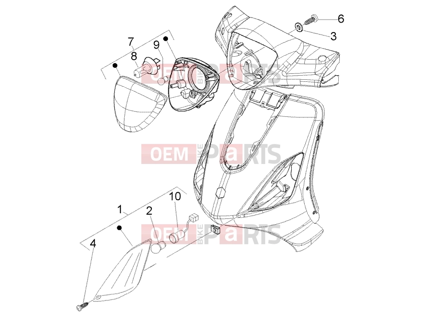 PIAGGIO Electrical system » Front lights