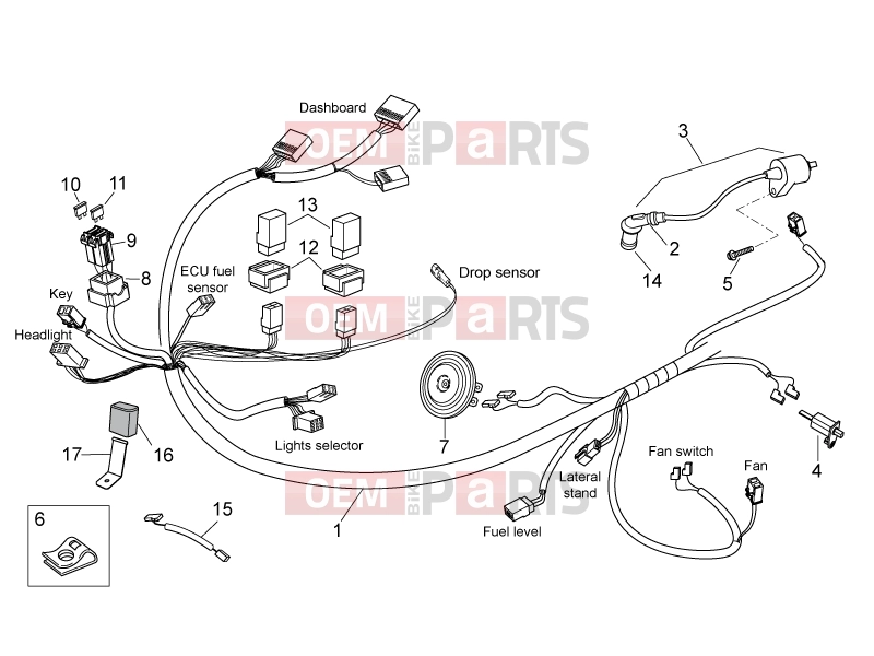 FRAME » Front electrical system - Aprilia Atlantic 125 E3 2010