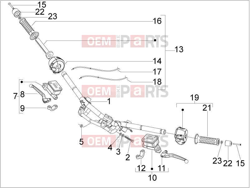 APRILIA SR MAX 300 Handlebars/Steering » Handlebars - Master cil.