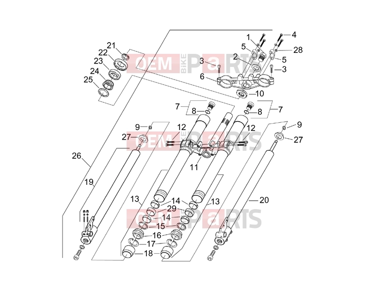 APRILIA MX 50 FRAME » Front fork
