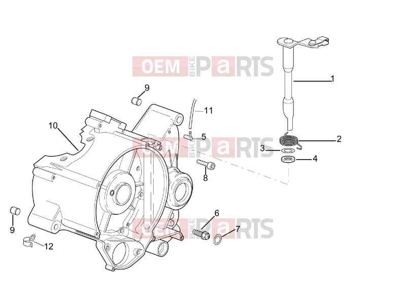 APRILIA MX 50 ENGINE » Left crankcase