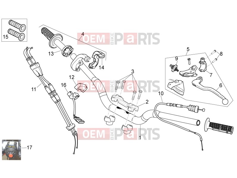 APRILIA MXV 450 Cross FRAME » Handlebar - Controls