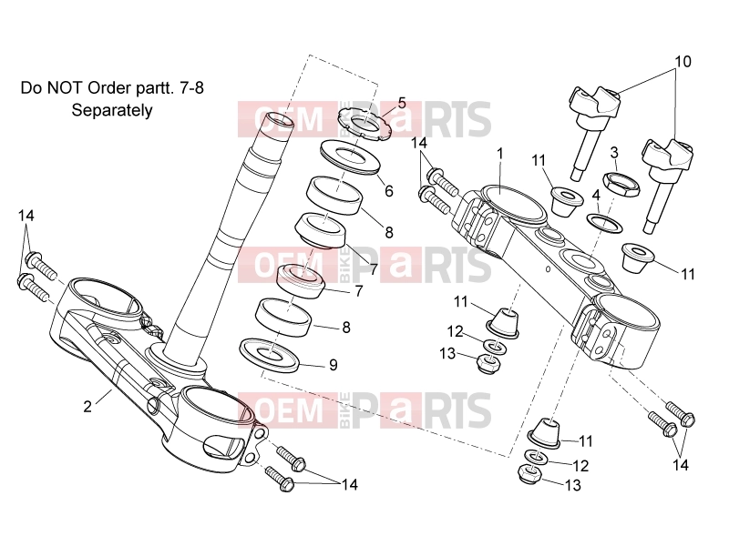 FRAME » Steering - Aprilia MXV 450 Cross 2009