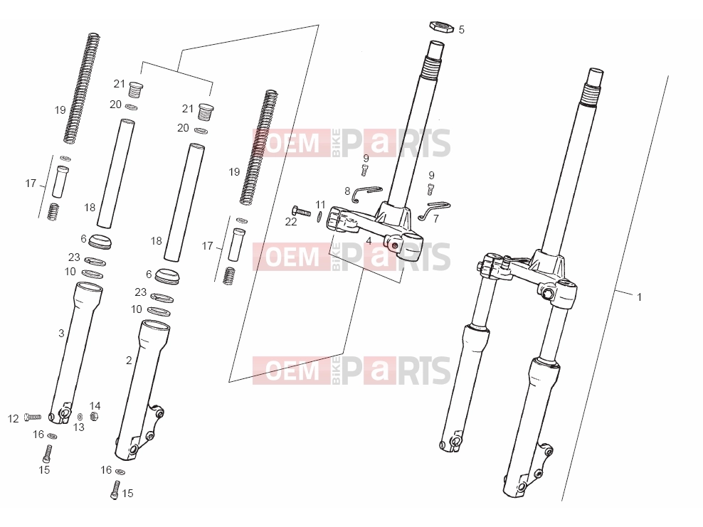 derbi Atlantis 50 2T Tables » Front fork