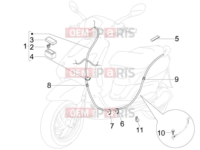derbi Boulevard 100 4T Electrical system » Main cable harness