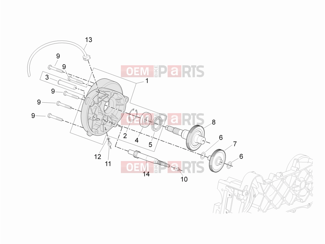 Engine » Reduction unit - Derbi Boulevard 100 4T 2010