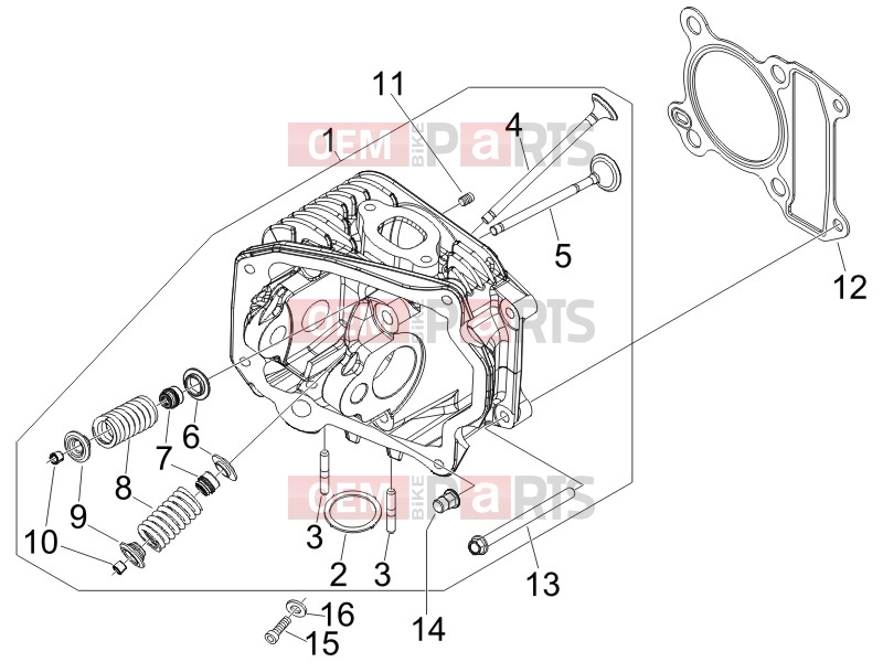 derbi Boulevard 100 4T Engine » Head unit - Valve