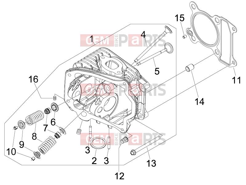 Engine » Head unit - Valve - Derbi Boulevard 150 4T 2010