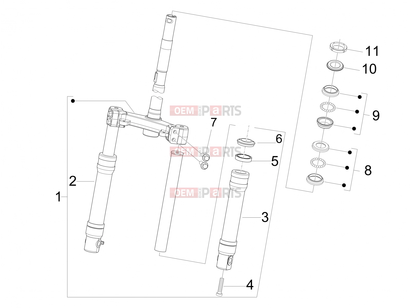 derbi Boulevard 50 2T Tables » Front fork