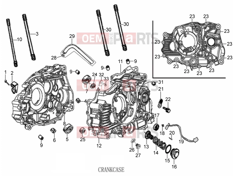 derbi ETX 150 Engine » CRANKCASE