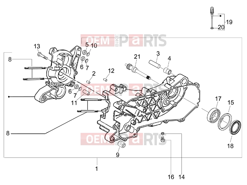 derbi Sonar 50 2T Engine » Crankcase
