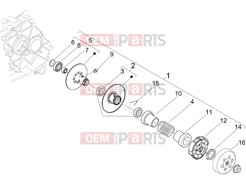 derbi Sonar 50 2T Engine » Driven pulley