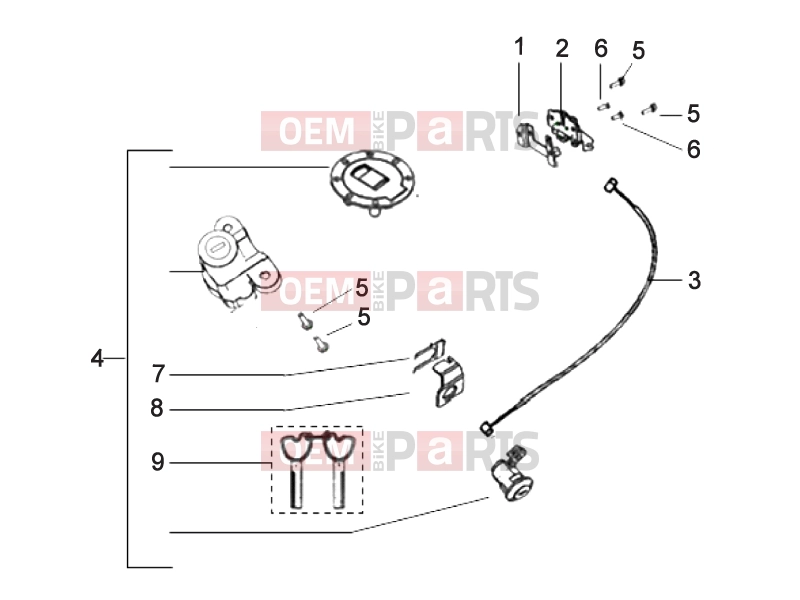 Frame » Locks - Derbi STX 150 2014