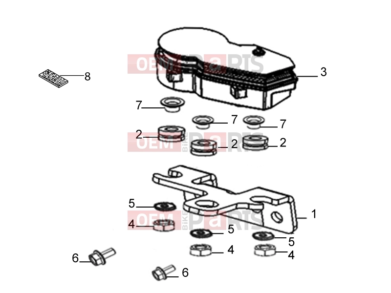 Frame » Dashboard assembly - Derbi STX 150 2016