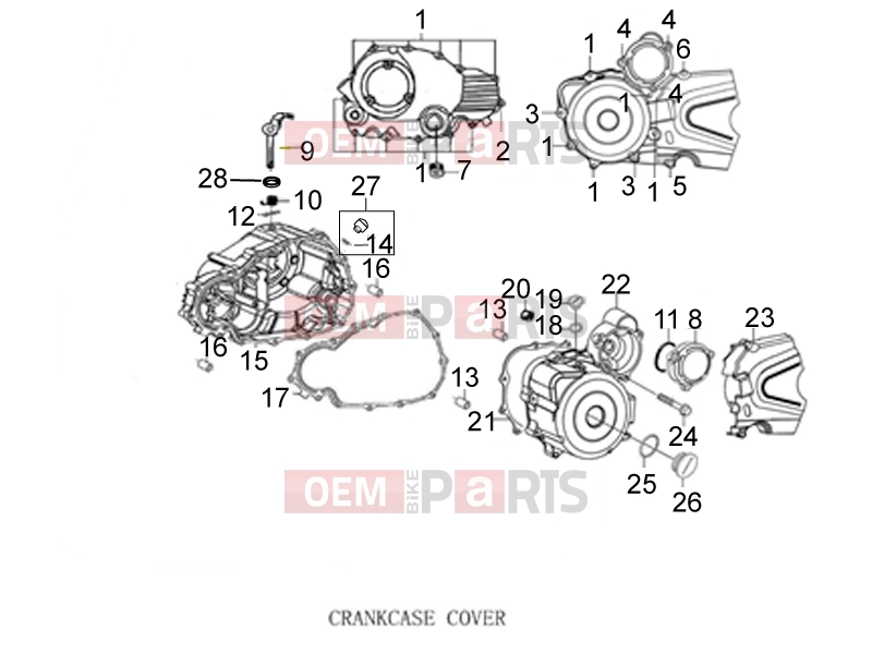 Engine » CRANKCASE COVER - Derbi STX 150 2017