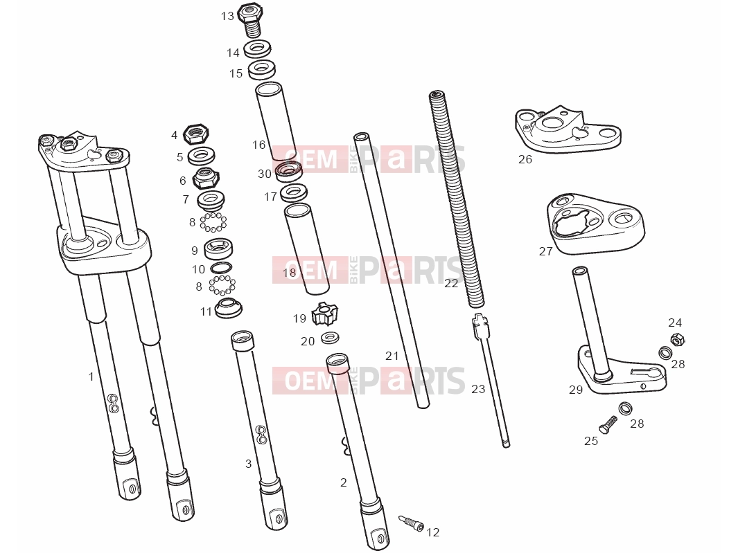 derbi Variant Courier 50 Tables » Front fork